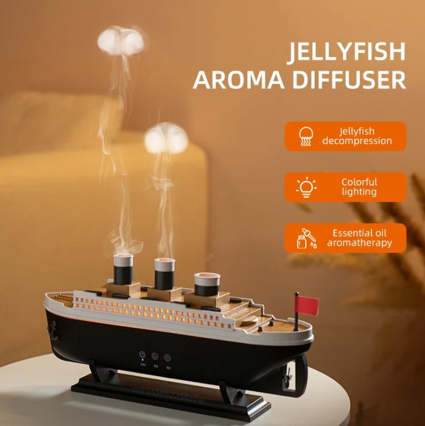Aromatischer Luftbefeuchter im Schiff-Design – Stilvoller Raumduft und Erfrischung für Ihr Zuhause