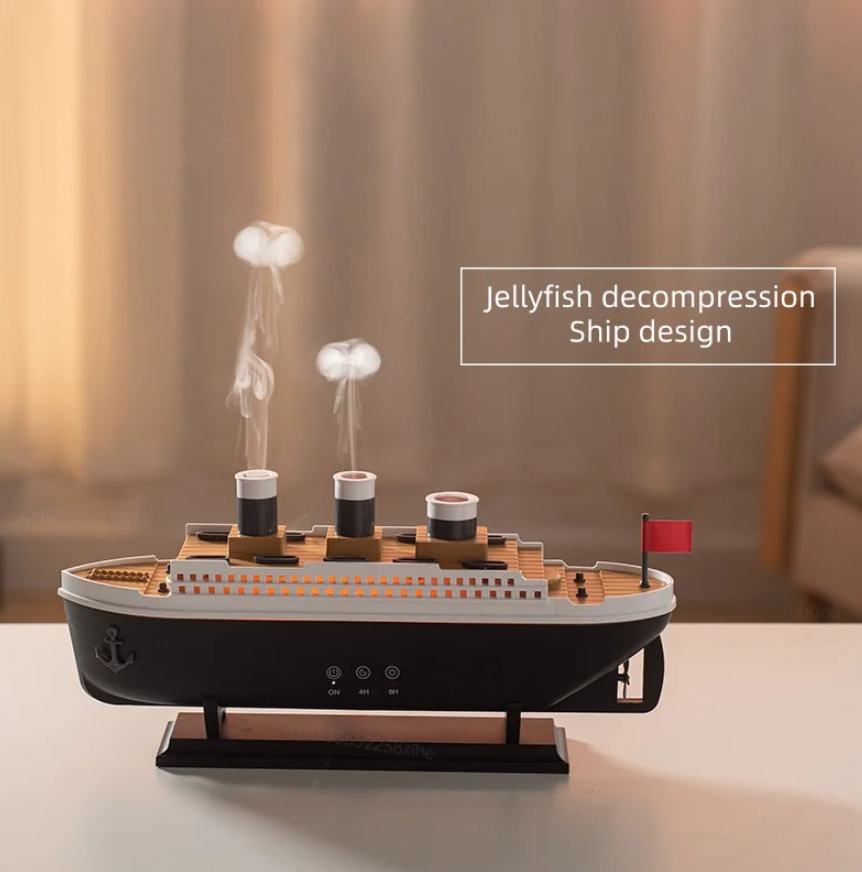 Aromatischer Luftbefeuchter im Schiff-Design – Stilvoller Raumduft und Erfrischung für Ihr Zuhause