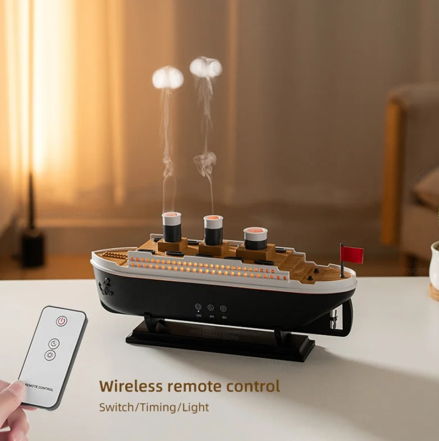 Aromatischer Luftbefeuchter im Schiff-Design – Stilvoller Raumduft und Erfrischung für Ihr Zuhause
